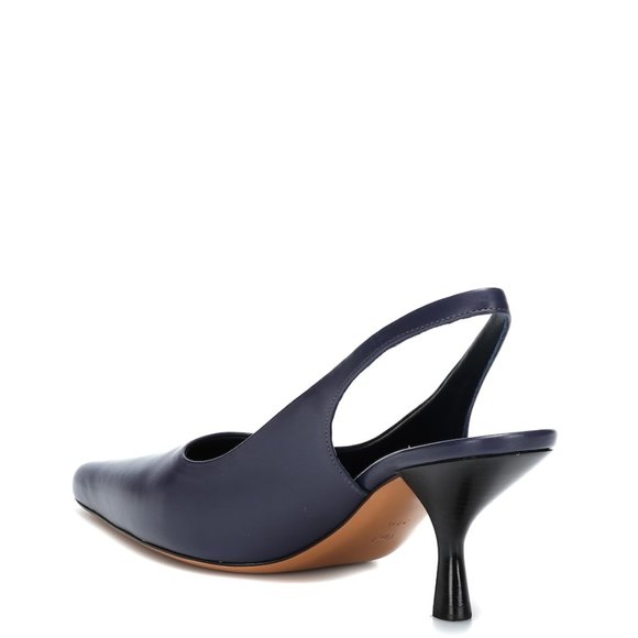 THE ROW Bourgeoisie Leather Slingback Pumps In Blue - Picture 2 of 4